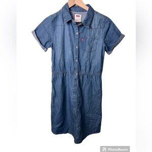 Levi’s Girls Denim Chambray Button Dress Size XL 13-16 Years